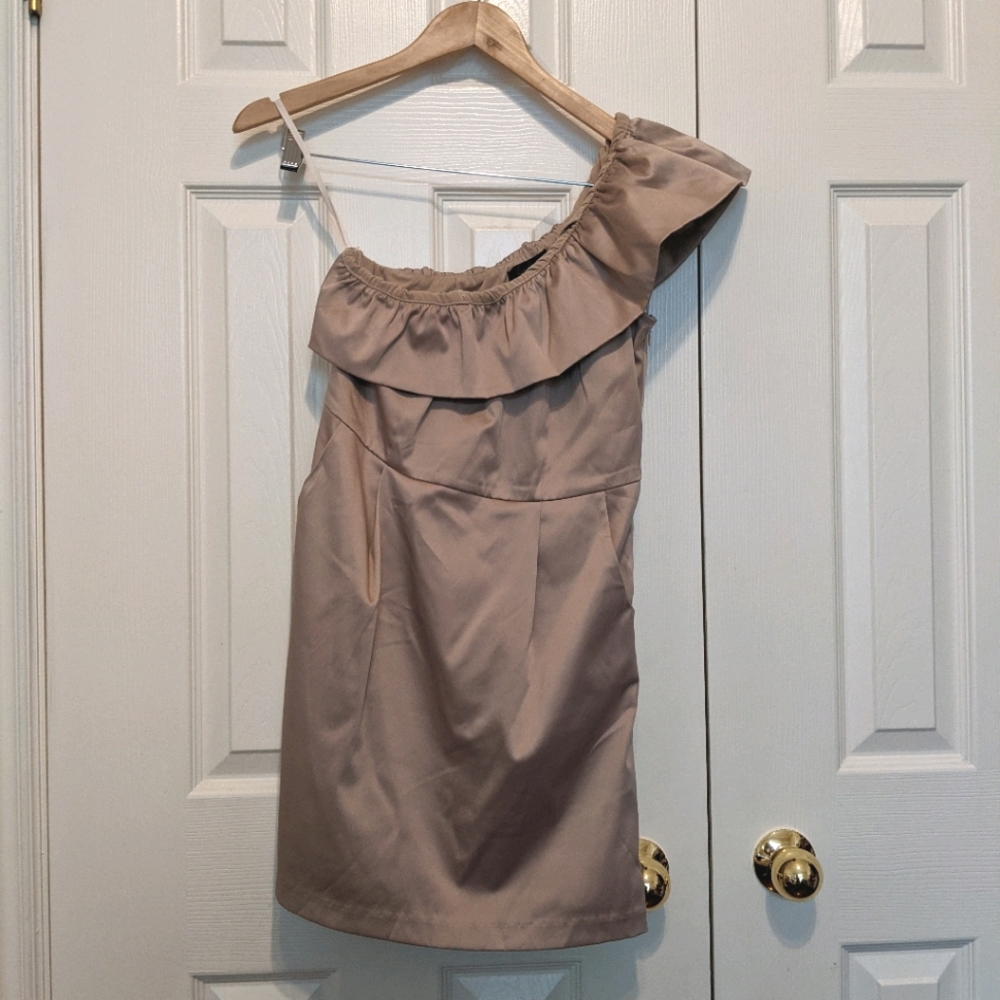 Kopa One-shoulder gold mini dress